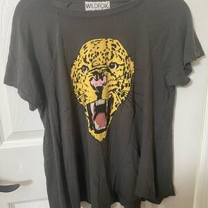 Wildfox Charcoal Tee with Bold Design